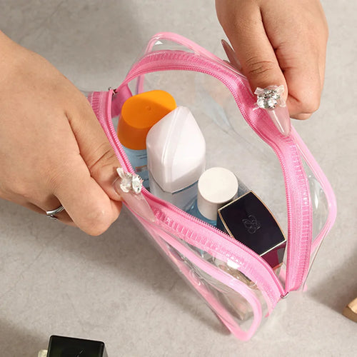 10/100 Travel  Transparent Waterproof Storage Bag, Large Capacity Zipper Bag, Hand Luggage Bag.