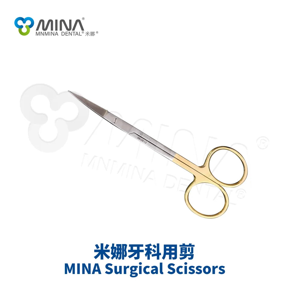 MINA Korean Import Manual Dental Surgical Iris Scissors Gold