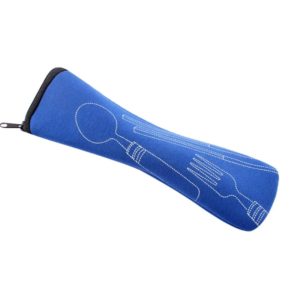 Portable Tableware Zipper Bag Outdoor Travel Camping Recyclable Dinnerware Set Cutlery Pouch Storage Bag