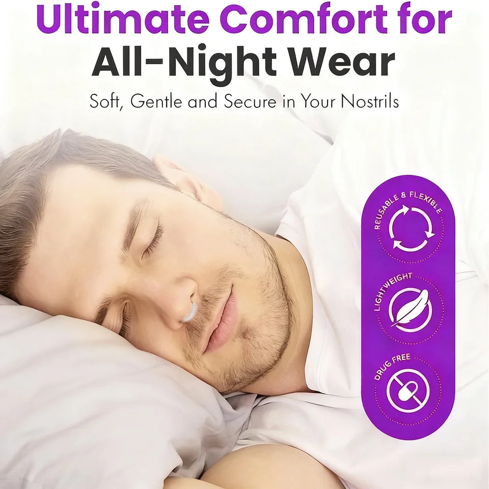 Silicone Anti Snoring Nose Clip Elastic Nasal Dilator Travel & Home Use Comfort for Improved Airflow Better Sleep