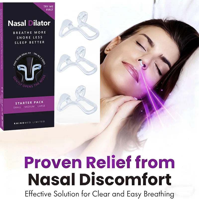 Silicone Anti Snoring Nose Clip Elastic Nasal Dilator Travel & Home Use Comfort for Improved Airflow Better Sleep